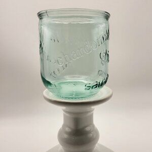 Amici Italian Stemless Wine Glass 12oz Embossed Wine Words